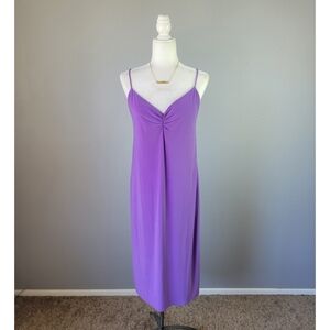 ZARA // purple lavender adjustable strap midi slip dress